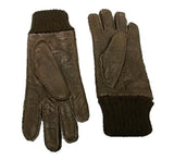 Mens Baby Alpaca-lined and cuffed Peccary Leather Gloves