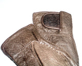 Ladies peccary leather baby alpaca-lined riding gloves