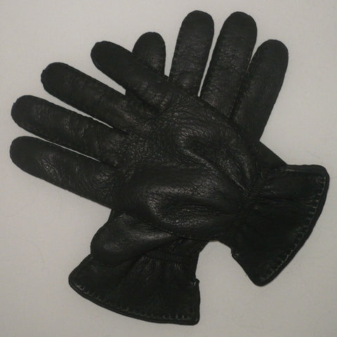 Ladies unlined peccary leather gloves with elastic wrist band