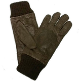 Mens Baby Alpaca-lined and cuffed Peccary Leather Gloves