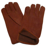 Men's classic lined peccary leather winter gloves