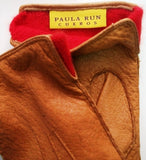 Lady's peccary leather contrast lining gloves