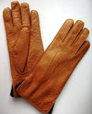 Lady's peccary leather contrast lining gloves