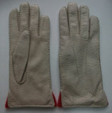 Lady's peccary leather contrast lining gloves