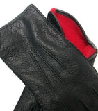 Lady's peccary leather contrast lining gloves
