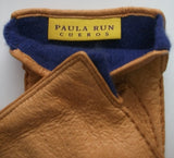 Lady's peccary leather contrast lining gloves