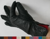 Lady's peccary leather contrast lining gloves