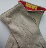 Lady's peccary leather contrast lining gloves
