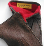 Lady's peccary leather contrast lining gloves