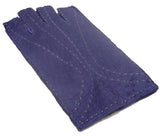 Lady's unlined peccary leather half finger gloves with contrast stitching
