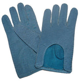 Lady's Peccary Leather unlined gloves with curvy opening-aqua-7 - M