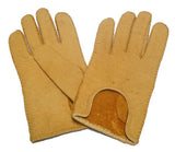 Lady's peccary Leather unlined gloves with curvy opening