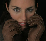 Lady's classic purple unlined peccary leather gloves