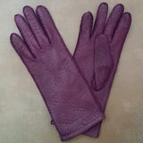 Ladies Unlined Classic Peccary Leather Purple Long Gloves