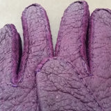 Lady's long classic purple unlined peccary leather gloves