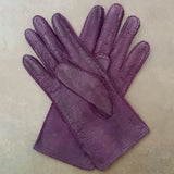 Lady's classic purple unlined peccary leather gloves