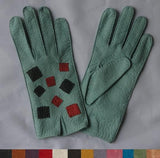 Lady's Peccary leather gloves  patchworked