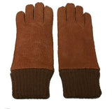 Lady's peccary leather alpaca cuff unlined gloves