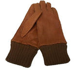 Mens Baby Alpaca-lined and cuffed Peccary Leather Gloves