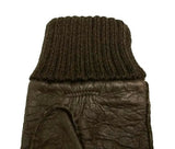 Men's peccary leather alpaca cuff unlined gloves