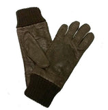 Lady's peccary leather alpaca cuff lined gloves