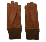 Mens Baby Alpaca-lined and cuffed Peccary Leather Gloves