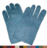 Lady's unlined peccary leather long finger gloves with contrast stitching