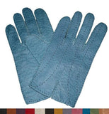Men's Unlined peccary leather long finger gloves.