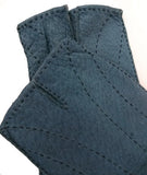 Lady's unlined peccary leather long finger gloves with contrast stitching