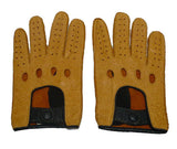 Mens 2-Tone Peccary Leather Driving Gloves