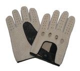 Mens 2-Tone Peccary Leather Driving Gloves