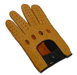 Mens 2-Tone Peccary Leather Driving Gloves