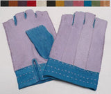 Lady's peccary leather half finger gloves