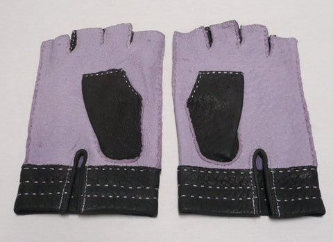 Lady's peccary leather half finger gloves