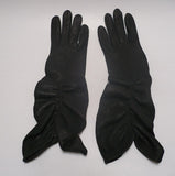 Lady's fashion peccary leather ruched long gloves