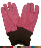 Men's peccary leather alpaca cuff unlined gloves