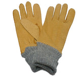 Men's peccary leather alpaca cuff unlined gloves