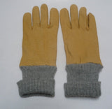 Mens Baby Alpaca-lined and cuffed Peccary Leather Gloves