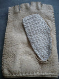 Lady's peccary leather alpaca crochet half finger gloves