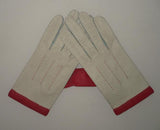 Lady's Peccary leather long gloves contrast stitching