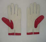 Lady's Peccary leather long gloves contrast stitching