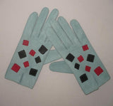 Lady's Peccary leather gloves  patchworked