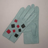 Lady's Peccary leather gloves  patchworked