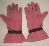 Lady's fashion peccary leather gloves with wrist detail