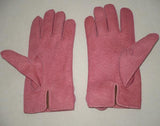 Lady's Peccary leather long gloves with leather flower applique