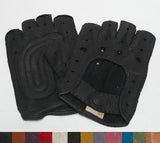 Men's peccary leather rally half finger gloves
