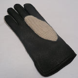 Ladies Baby Alpaca-lined and crochted Peccary Leather Gloves