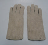 Lady's peccary leather alpaca crochet gloves
