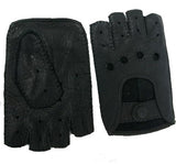 Mens Classic Peccary Leather Short-finger Driving Gloves - SALE