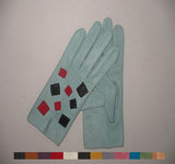 Lady's Peccary leather gloves  patchworked